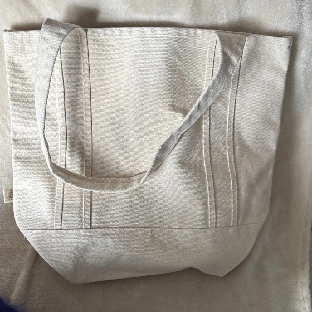 Cream Tote Bag Heavy Thick Construction NWOT - Picture 6 of 6